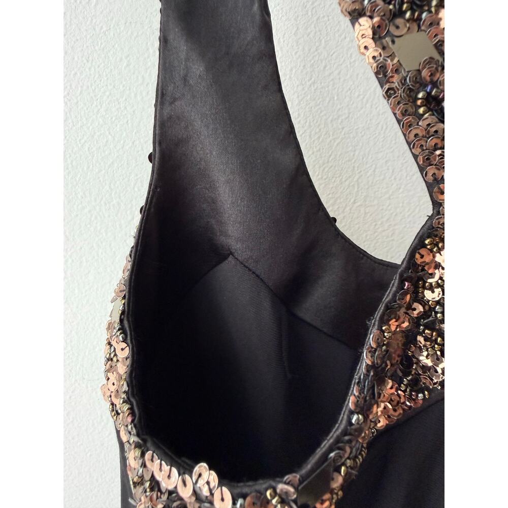 Sue Wong Nocturne Beaded Sequin Black Cocktail Dress Retro Romance Flapper Y2K 8 - Picture 6 of 11